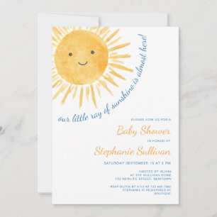 Convites Chuva de Sol Baby Shower Menino