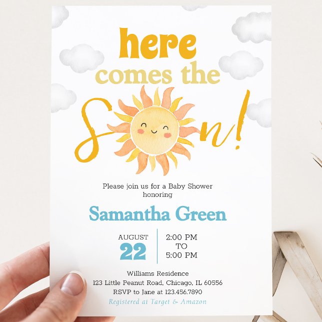 Convites Chuva de Sol Boho Baby Shower (Criador carregado)
