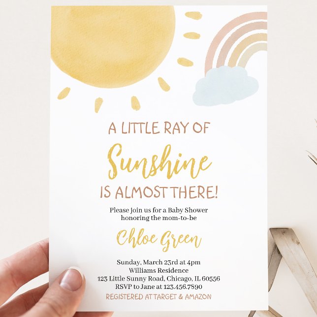 Convites Chuva de Sol Boho Baby Shower (Criador carregado)
