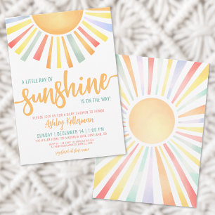 Convites Chuva de Sol Colorido Bebe Brilhante Shower