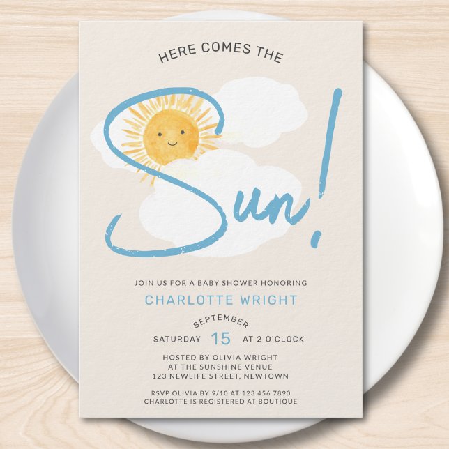 Convites Chuva de Sol Menino Baby Shower (Criador carregado)