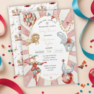 Convites Chuva de Sonhos: Chamada do Circo para Baby Shower