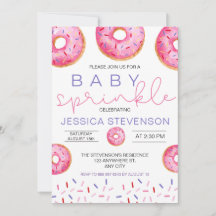 Chuva de sprinkles de menina de donut de aquarela 
