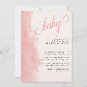 Convites Chuva de Tinta Minimalista com Textura para Chá de