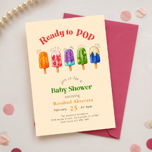 Convites Chuva de Verão Picolés de Aquarela Baby Shower