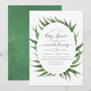 Convites Chuva de Verde em Aquarela Baby Shower