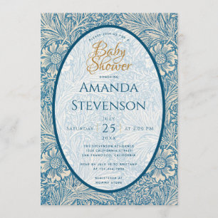 Convites Chuva Floral Baby Shower Marigold William Morris