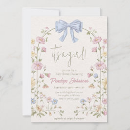 Convites Chuva Floral Bege Macio É uma Menina Chamada de Be