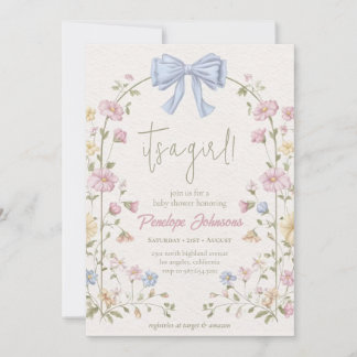 Convites Chuva Floral Bege Macio É uma Menina Chamada de Be