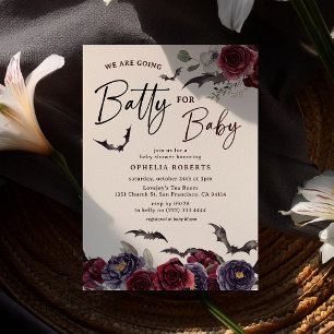 Convites Chuva Floral para o Bebê Chá de Bebê de Halloween