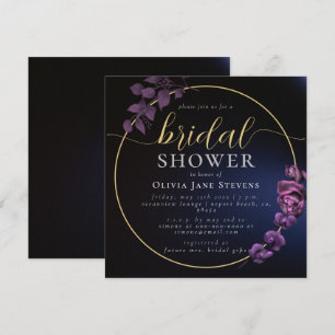 Convites Chuva Negra Roxa Escura Floral Quadro Noivado