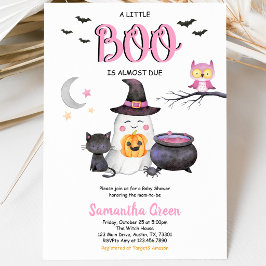 Convites Chuva Rosa de Boo Baby Shower