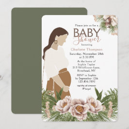 Convites Chuva Rosa Shower de Bebê para Mãe Esperada