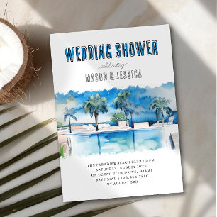 Convites Chuva Tropical de Casamento de Verão no Tanque