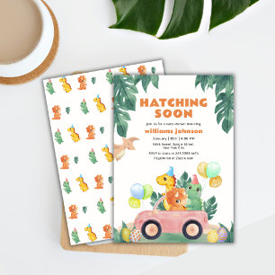 Convites Chuva Tropical de Dinossauros Baby Shower