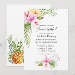 Convites Chuva Tropical Floral de Casamento ou Chá de Bebê 
