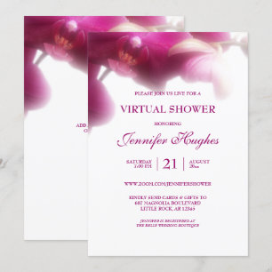 Convites Chuva Virtual de Orquídea Rosa Floral