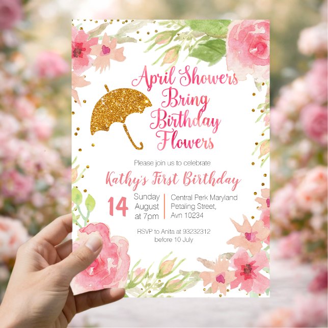 Convites Chuvas Florais de Abril Trazem Flores de Aniversár (Criador carregado)