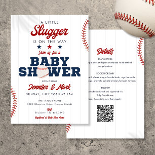 Convites Chuveirinho de Bebê Little Slugger Baseball All In