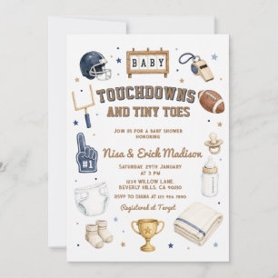 Convites Chuveirinho de Roupinhas Touchdown Tiny Toes Casal