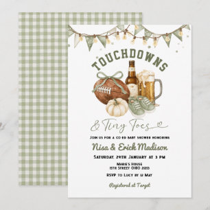 Convites Chuveirinhos & Pezinhos de Futebol Baby Shower