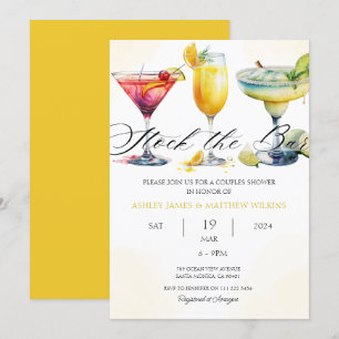 Convites Chuveiro Co-Ed Casais Coquetel Bar Estoque Moderno