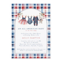 Chuveiro de Bebê com Roupas Patrióticas Americanas