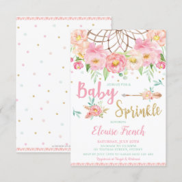 Convites Chuveiro de Bebê Floral Boho Sprinkle Dream Catche