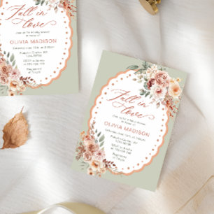 Convites Chuveiro de Bebê Floral Elegante de Outono - Apaix
