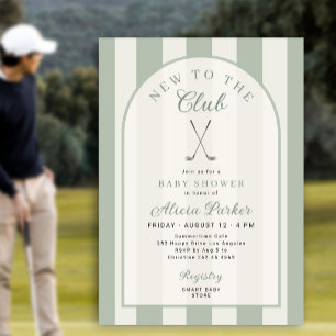 Convites Chuveiro de bebê gênero neutro para novo golfista