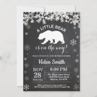 Chuveiro de Bebê Inverno Urso Polar Quadro de Giz