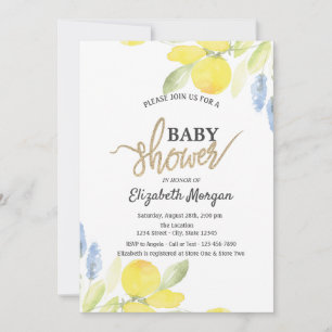 Convites Chuveiro de Bebê Limões em Aquarela Chic