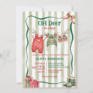 Convites Chuveiro de Bebê Oh Deer Winter Clothesline