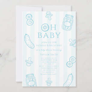 Convites Chuveiro de Bebê Pickles & Pacifiers Menino Azul