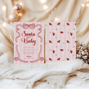 Convites Chuveiro de Bebê Preppy Loveshack Santa Baby 