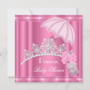 Convites Chuveiro de Bebê Princesa Elegante Menina Tiara Ro