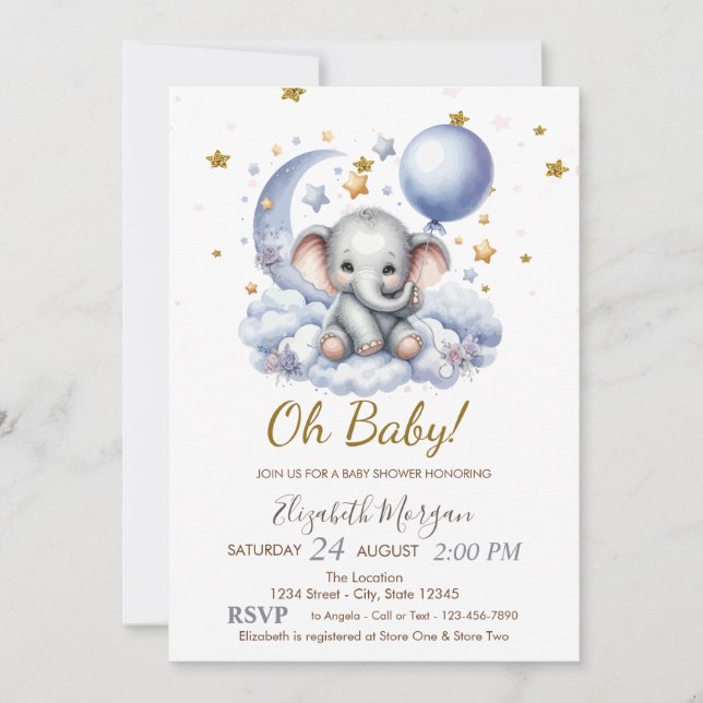 Convites  Chuveiro de Bebê Urso Teddy Neném  (Frente)