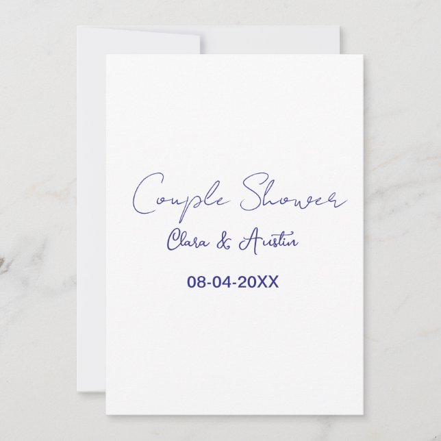 Convites chuveiro de casal nome data roxo moderno simples m (Frente)