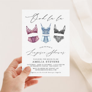 Convites Chuveiro de lingerie francesa Ooh La La