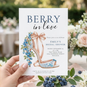 Convites Chuveiro de Noiva Berry In Love Blueberry Stiletto