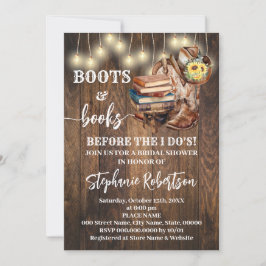Convites Chuveiro de Noiva Botas Ocidentais & Livros Antes 