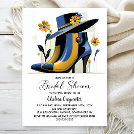 Convites Chuveiro de Noiva com Botas Elegantes e Chapéu Der