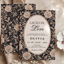 Chuveiro de Noiva Elegante com Renda Floral Preta 