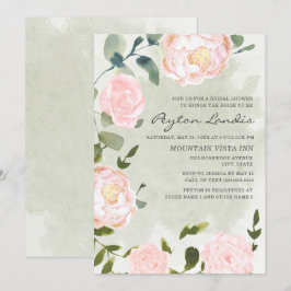 Convites Chuveiro de Noiva Floral Rosa Elegante da Primaver