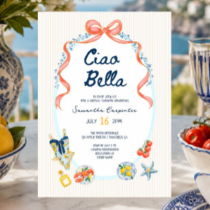 Convites Chuveiro de noiva italiano Ciao bella de verão