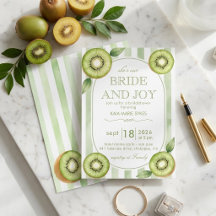 Chuveiro de Noiva Listrado de Verde Oliva com Frut