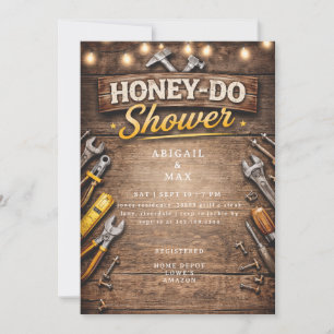 Convites Chuveiro de Noiva Rústico para Casais Honey Do