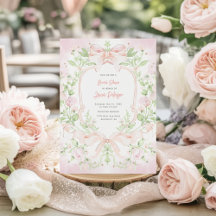 Chuveiro de Noiva Sweet Crest com Laços Rosa Bege