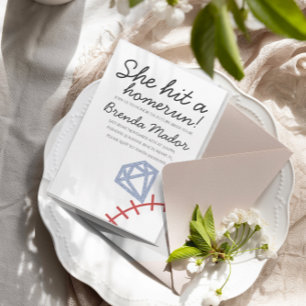 Convites Chuveiro de Noiva Tema Beisebol Home Run