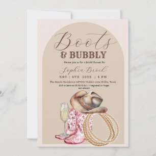 Convites Chuveiro de Noiva Western Boots e Bubbly